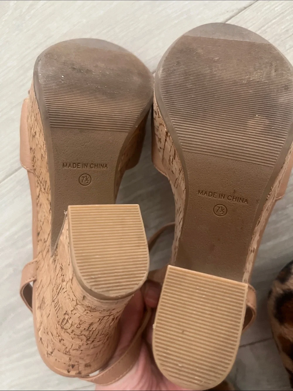 American Rag Tan Cork Platform Wedge Sandals 7.5